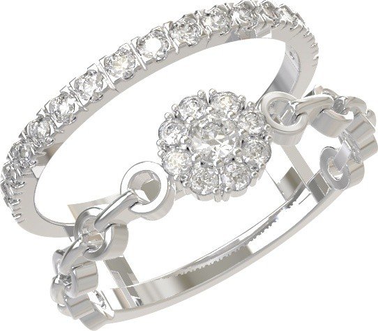 Кольцо из белого золота c бриллиантами