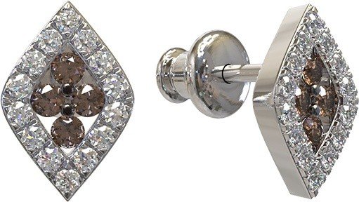 Серьги из белого золота c бриллиантами