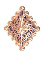 Подвеска из золота c лазуритом и перламутром