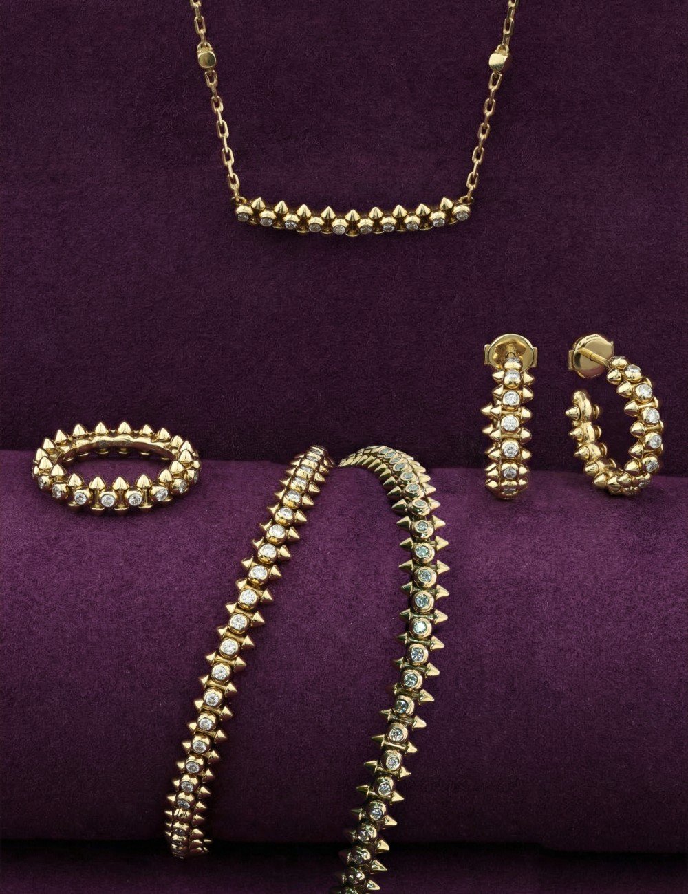 Колье из лимонного золота c бриллиантами