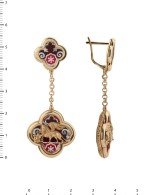 Серьги из золота c эмалью и перламутром