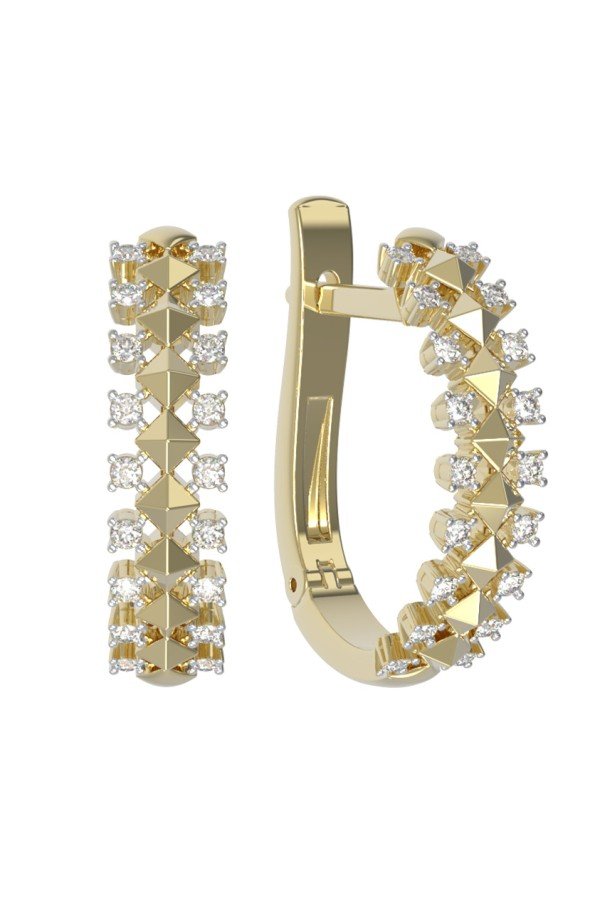 Серьги из лимонного золота c бриллиантами