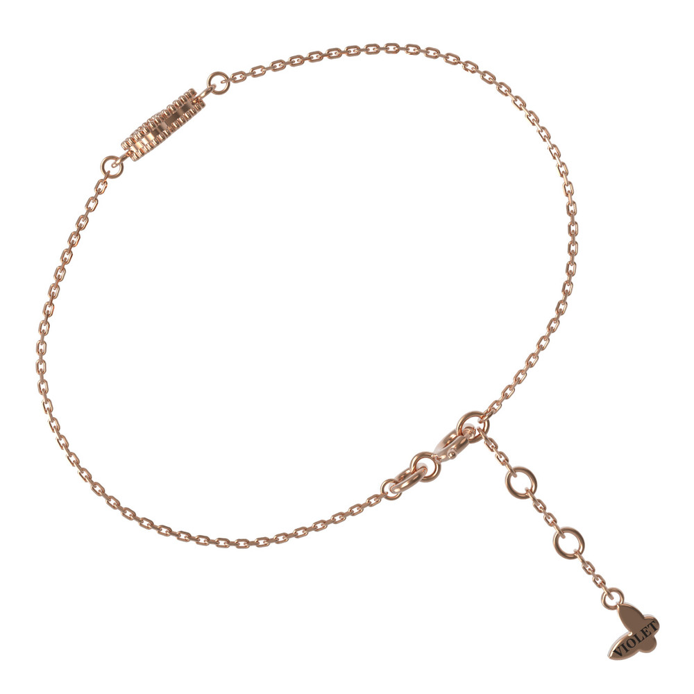 Браслет из красного золота 585 пробы c перламутром