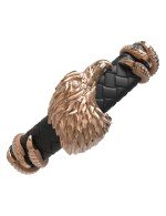 Браслет из золота c бриллиантами и кожаным шнурком