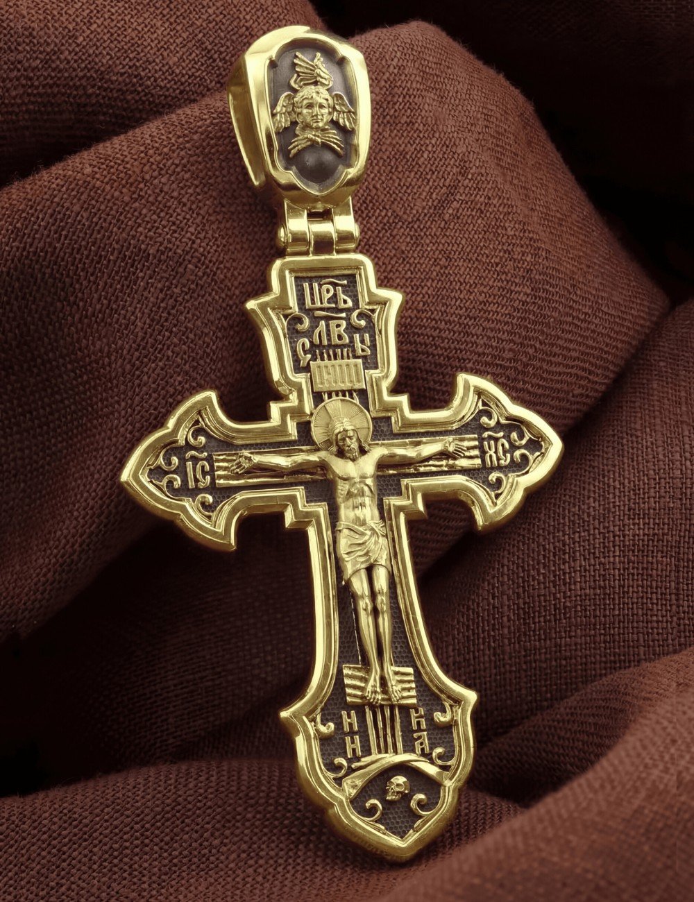 Крест из лимонного золота