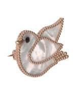 Брошь из золота c эмалью и перламутром