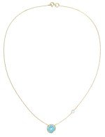 Колье из лимонного золота c бриллиантами и бирюзой
