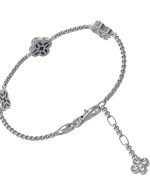 Браслет из белого золота c бриллиантами, лазуритом и перламутром