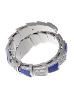 Кольцо из белого золота c бриллиантами и лазуритом