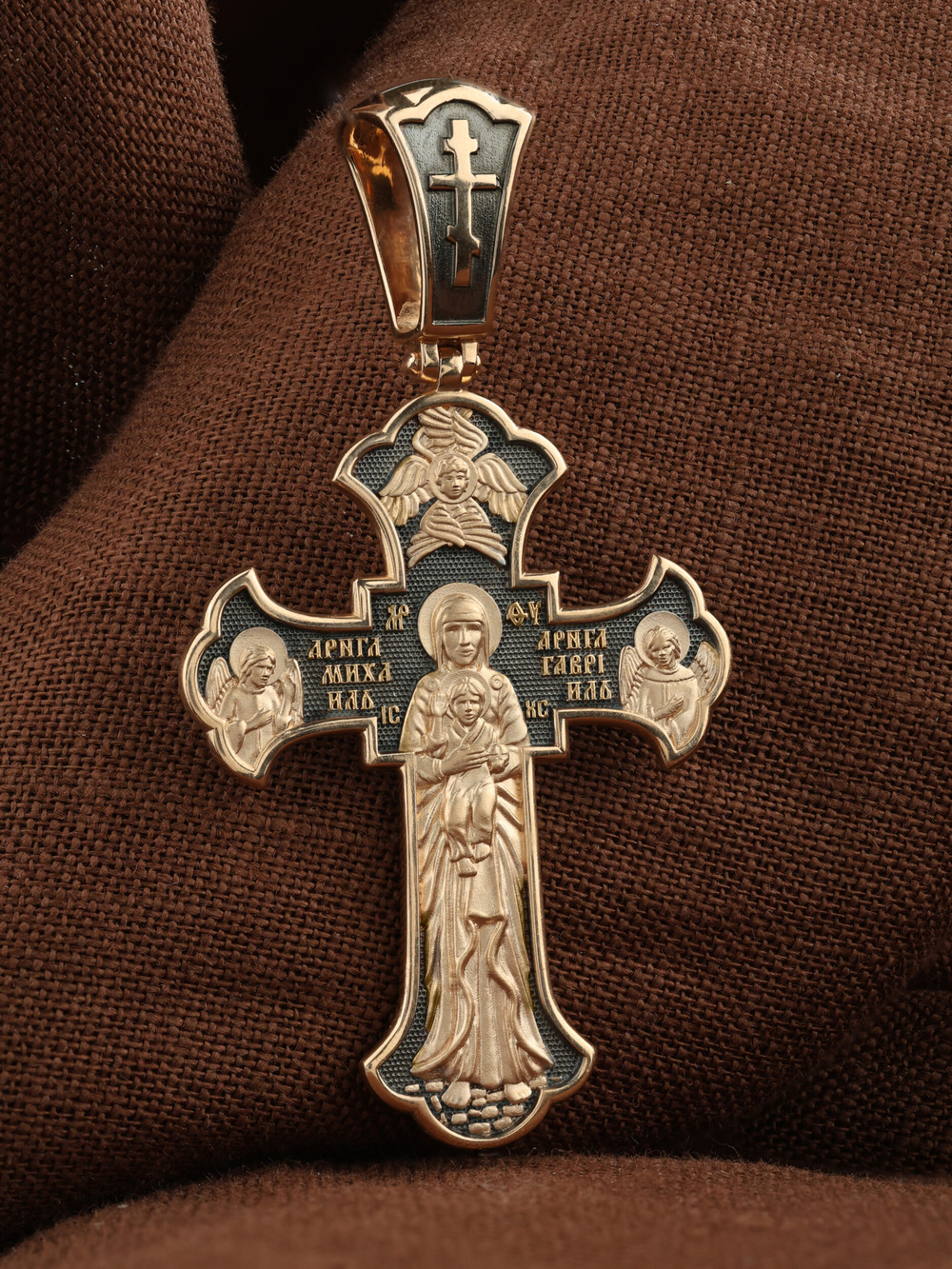 Крест из красного золота 585 пробы