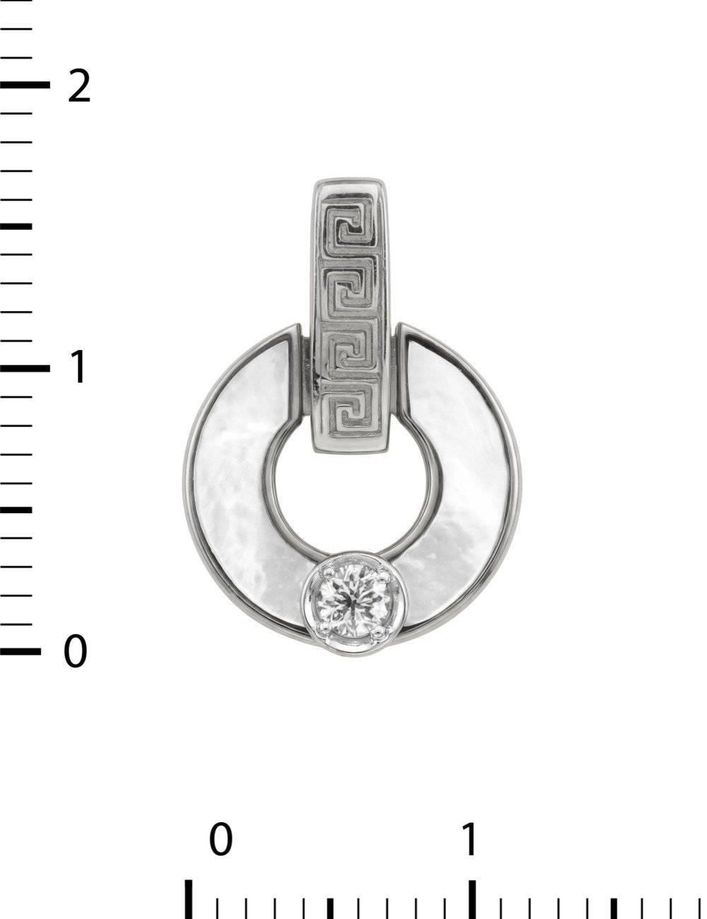 Подвеска из белого золота c бриллиантами и перламутром