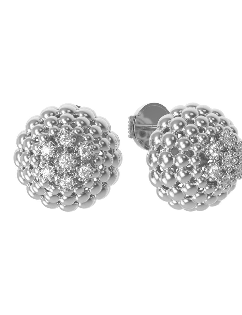 Серьги из белого золота c бриллиантами