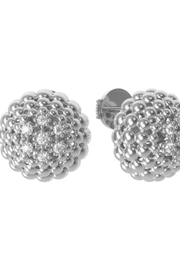 Серьги из белого золота c бриллиантами