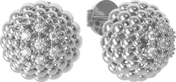 Серьги из белого золота c бриллиантами