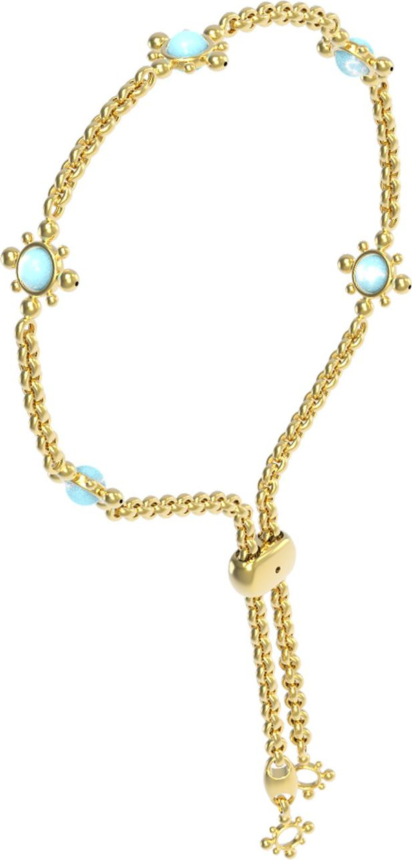 Браслет из лимонного золота 585 пробы c бирюзой