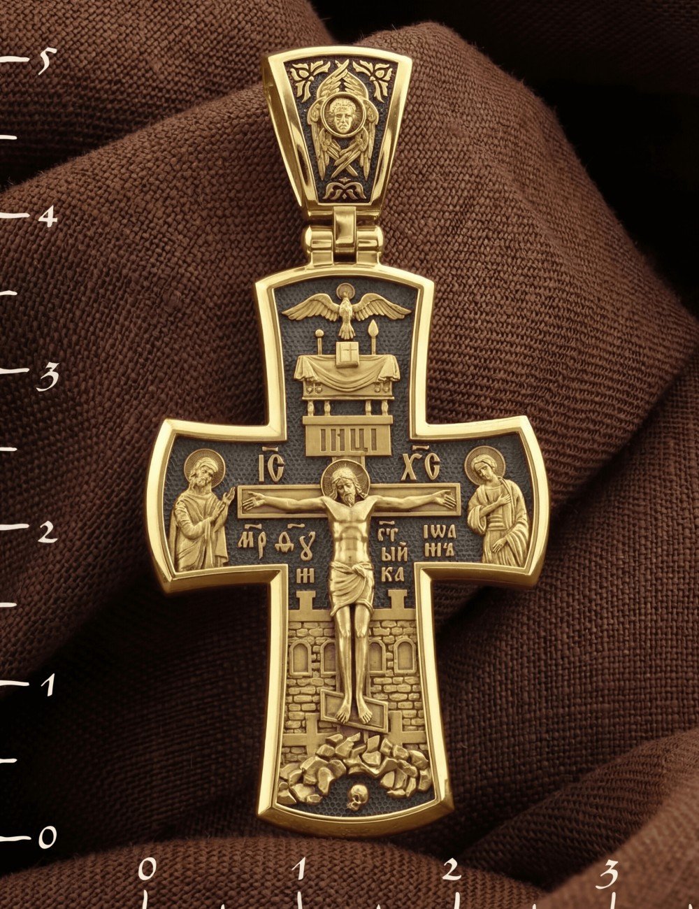 Крест из лимонного золота