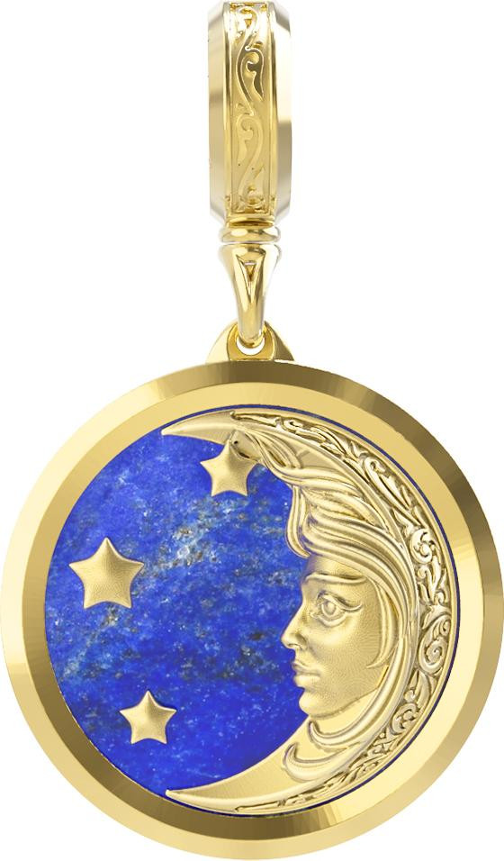 Подвеска из лимонного золота 585 пробы c лазуритом