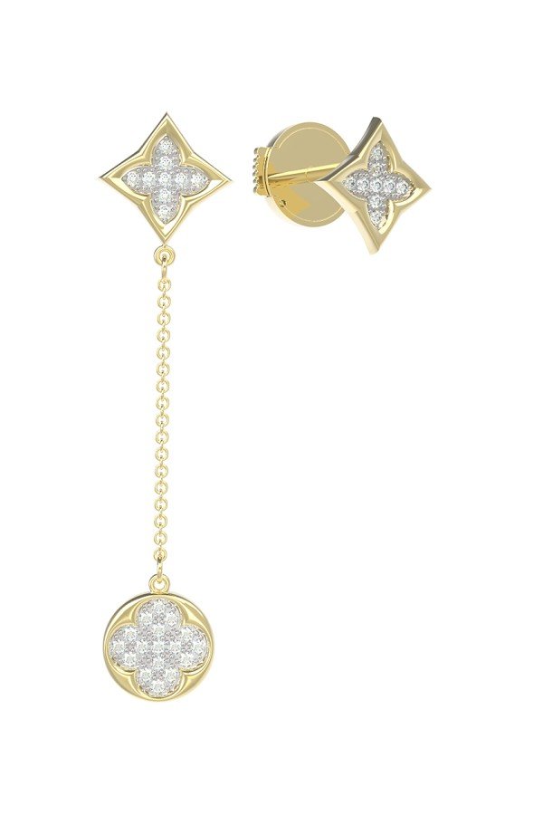 Серьги из лимонного золота c бриллиантами