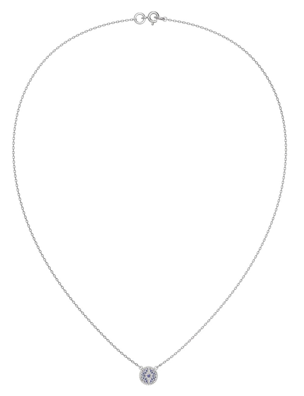 Колье из белого золота c бриллиантами и лазуритом