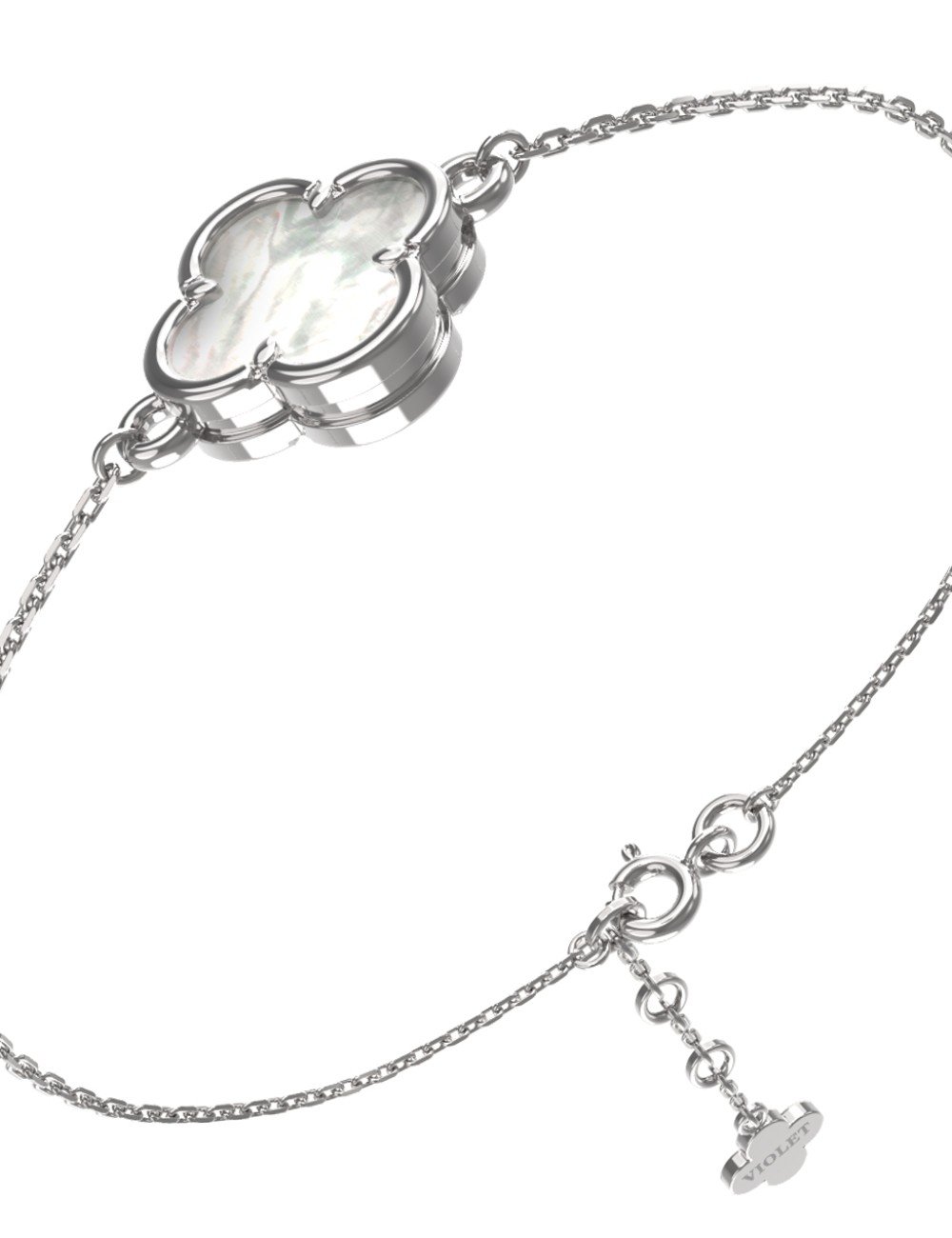 Браслет из белого золота c перламутром