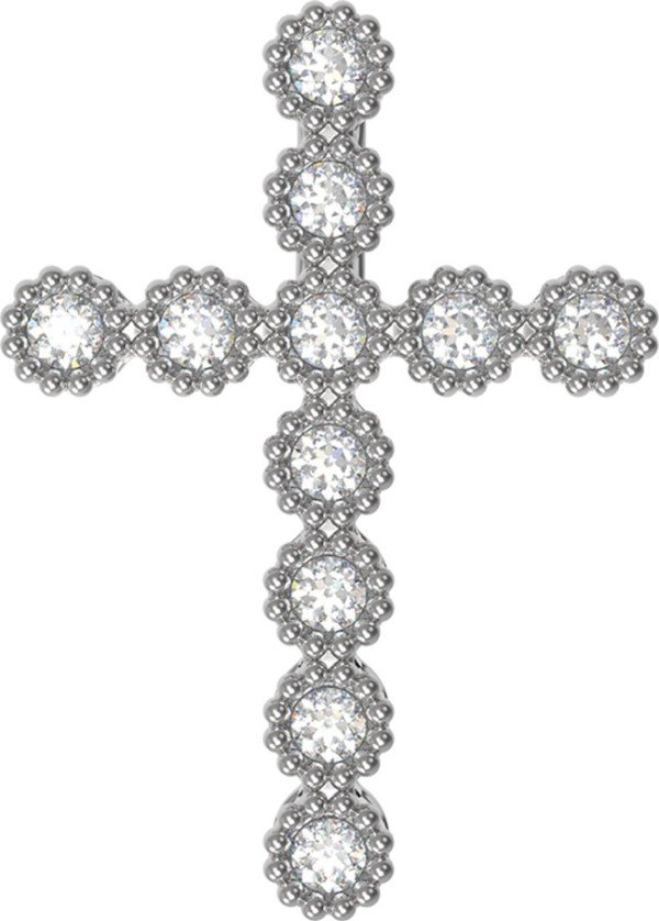 Крест из белого золота c бриллиантами