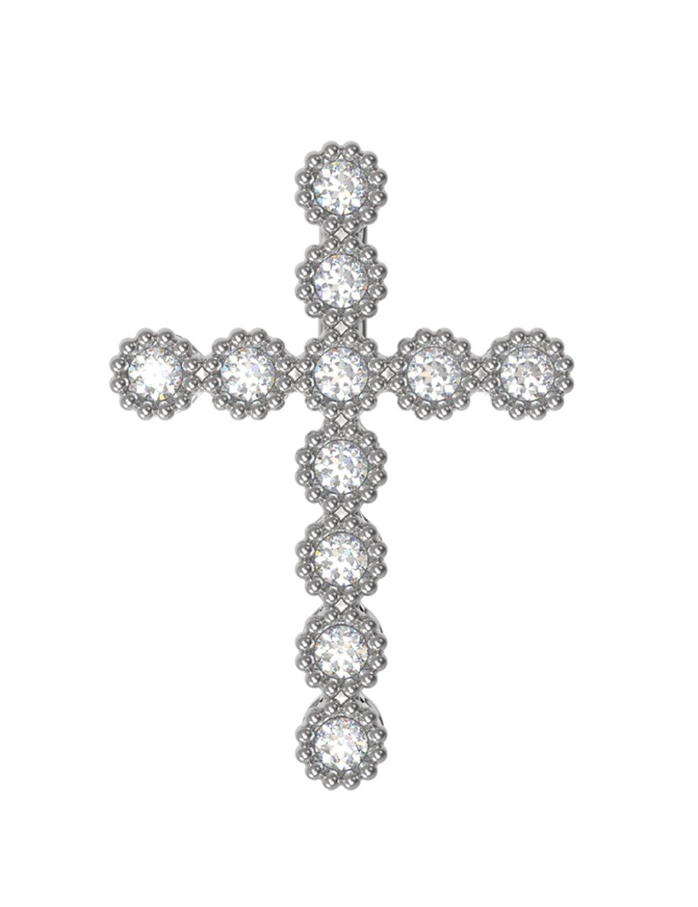 Крест из белого золота c бриллиантами