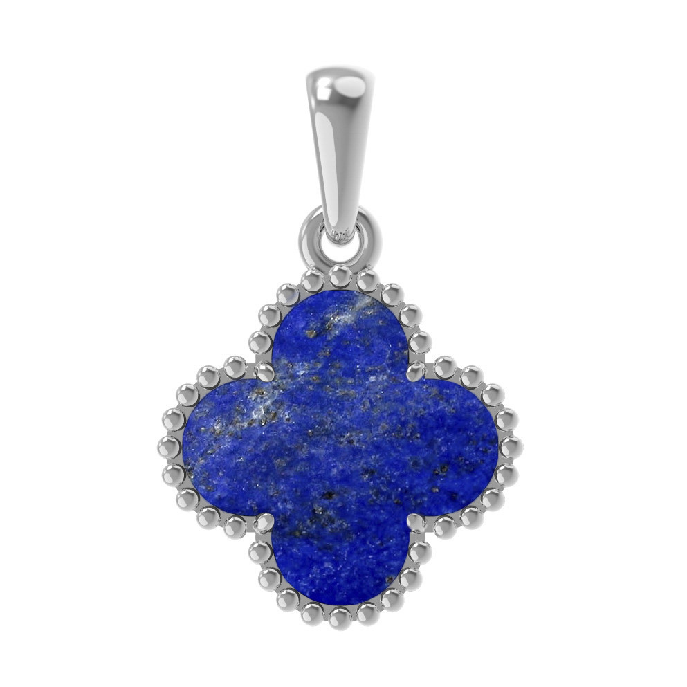 Подвеска из белого золота 585 пробы c лазуритом