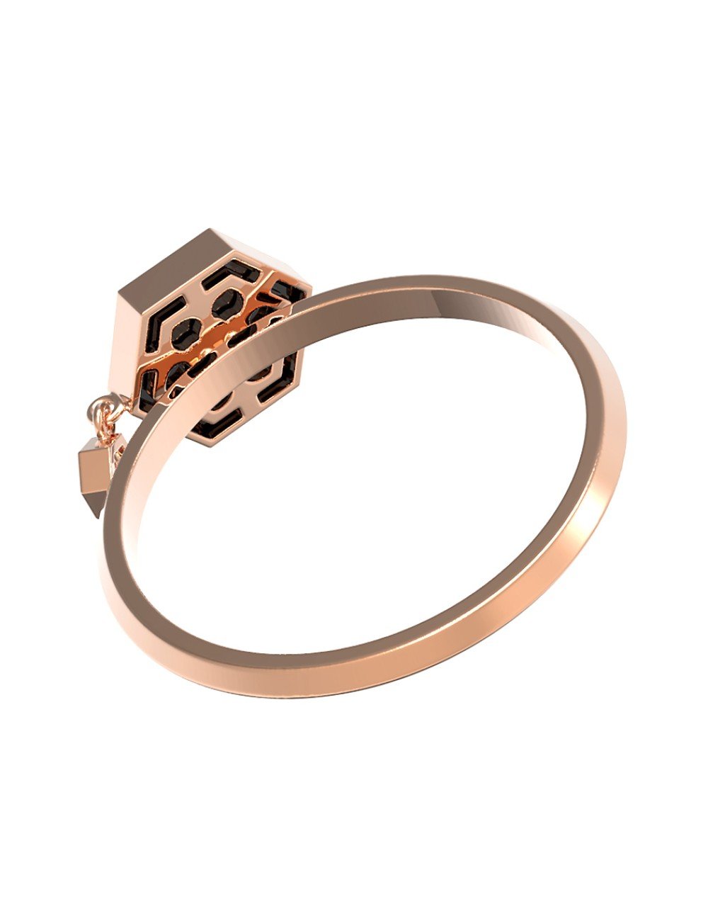 Кольцо из золота c бриллиантами и ониксом