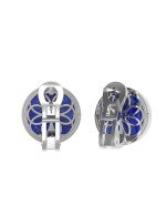 Серьги из белого золота c бриллиантами и лазуритом