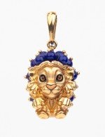 Подвеска из золота c эмалью и лазуритом