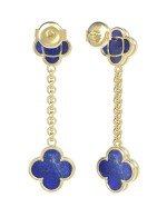 Серьги из лимонного золота c лазуритом