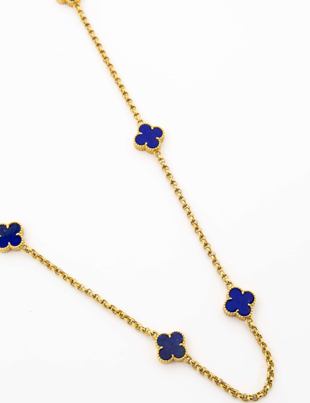 Колье из лимонного золота c лазуритом