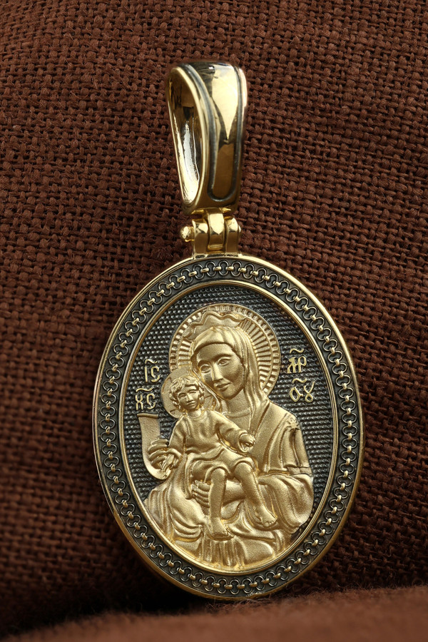 Нательная икона из лимонного золота 585 пробы