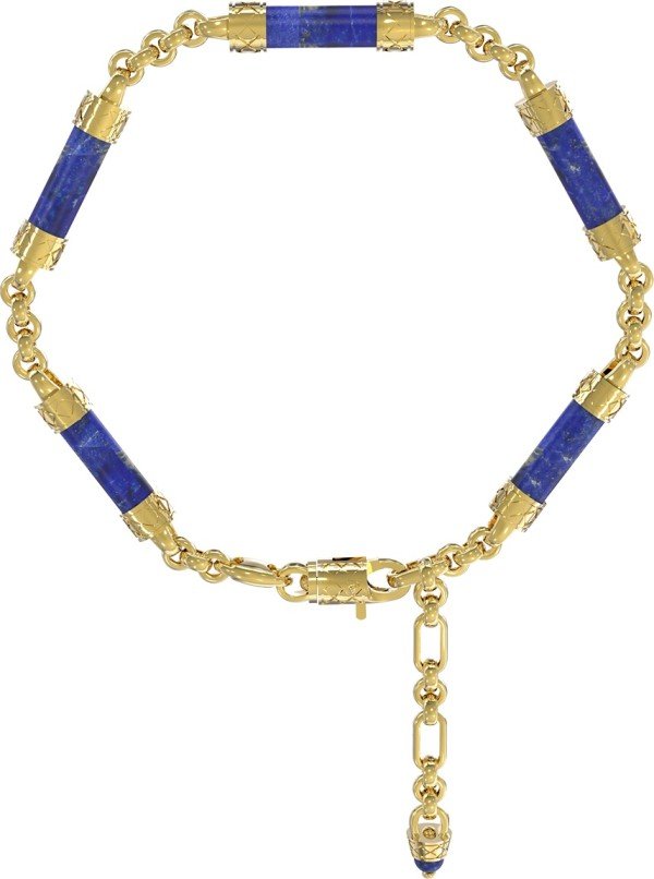 Браслет из лимонного золота c лазуритом