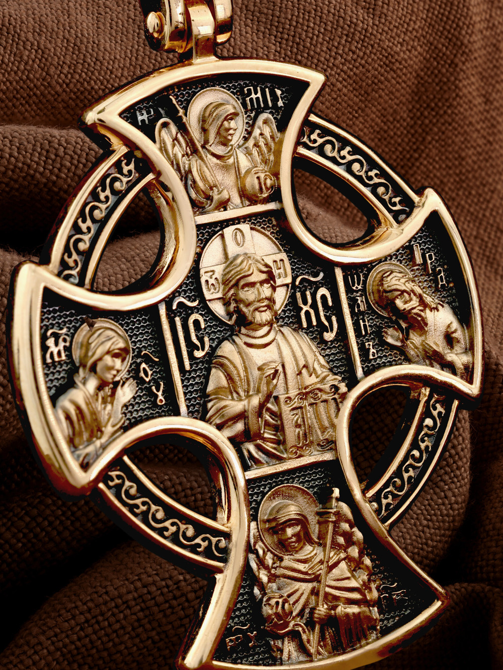 Крест из красного золота 585 пробы