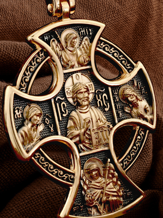 Крест из красного золота 585 пробы