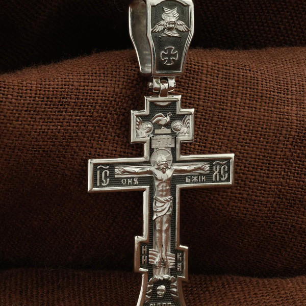 Крест из белого золота 585 пробы