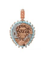 Подвеска из золота c эмалью и бирюзой