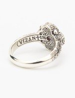 Кольцо из серебра и золота c сапфиром и рубином