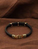 Браслет из лимонного золота c шнурком