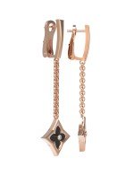 Серьги из золота c бриллиантами и ониксом