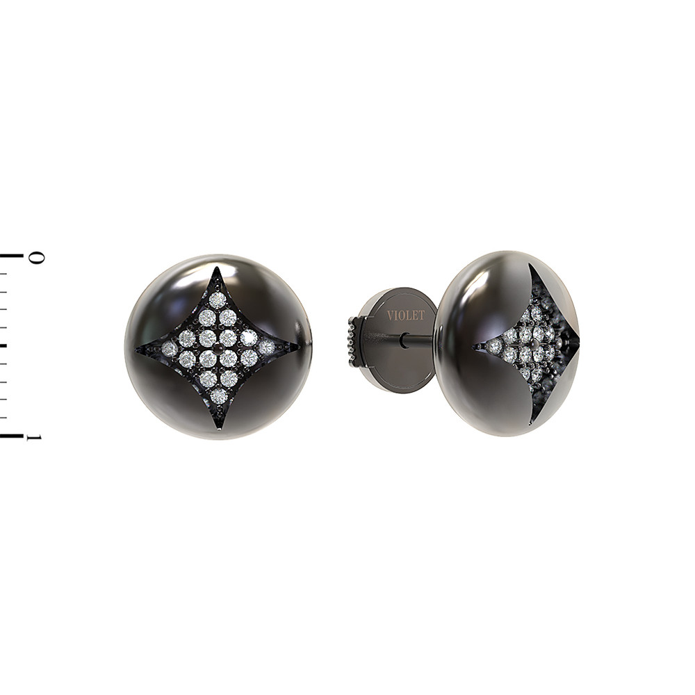 Серьги из белого золота 585 пробы c бриллиантами