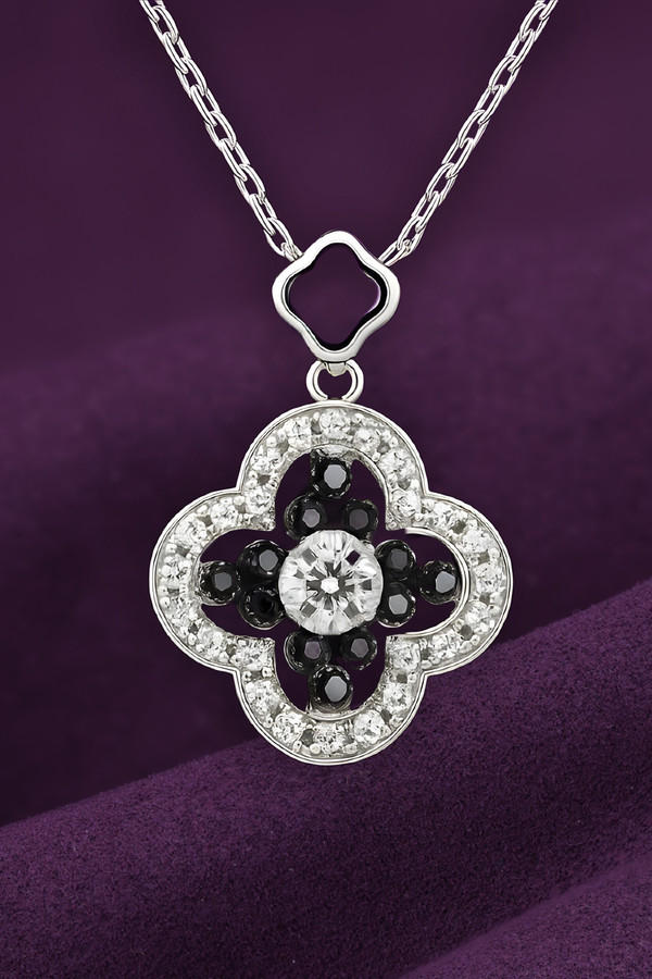 Колье из белого золота 585 пробы c бриллиантами