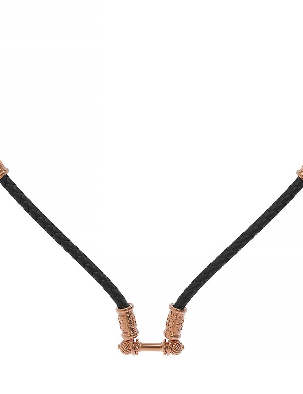 Гайтан из золота c кожаным шнурком