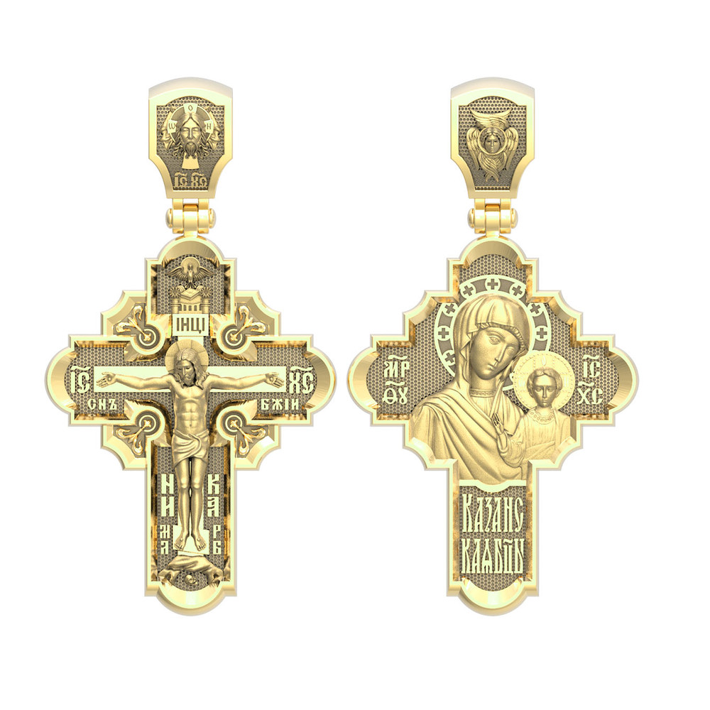 Крест из лимонного золота 585 пробы