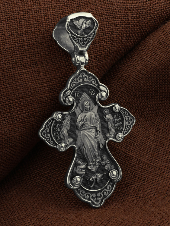 Крест из белого золота 585 пробы