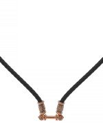 Гайтан из золота c кожаным шнурком