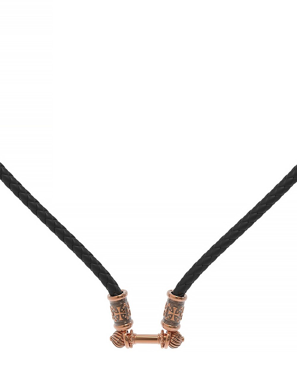 Гайтан из золота c кожаным шнурком