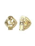 Серьги из лимонного золота c бриллиантами и сапфиром