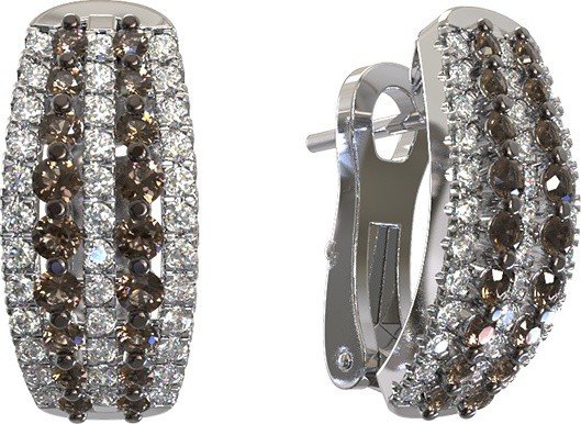 Серьги из белого золота c бриллиантами